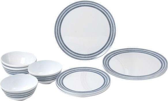 Brunner - Midday - Geschirr-Set Gr 12 Pieces weiß/grau