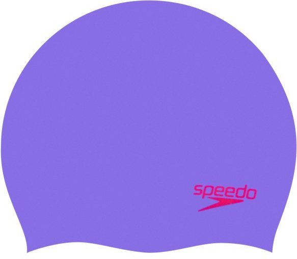 Speedo - Plain Moulded Silicone Cap Junior - Badekappe lila/rot