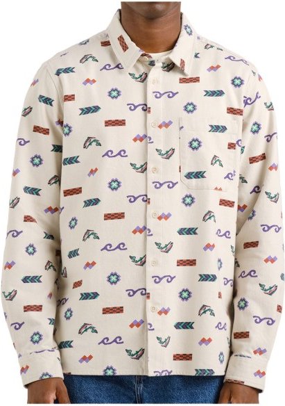 Thumbnail - DEDICATED - Shirt Rute Flannel Trout And Waves - Hemd Gr XL beige