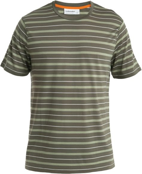 Icebreaker - Wave S/S Tee Stripe - Merinoshirt Gr XL loden / s