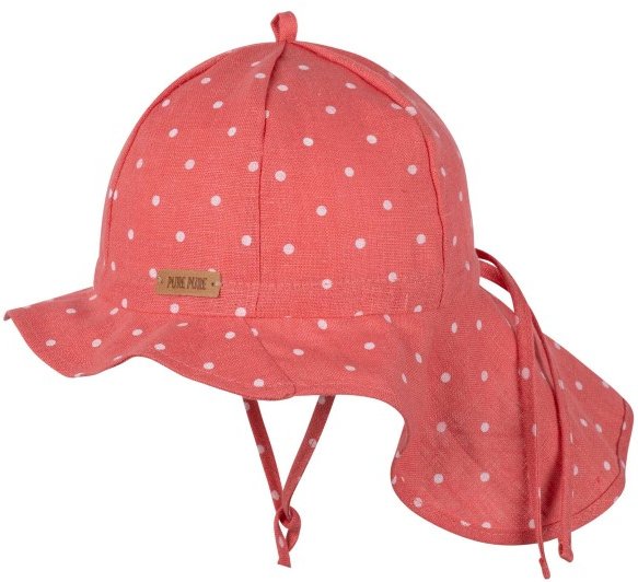 Thumbnail - Pure Pure - Kid's Mini-Nackenschutz Leinen - Cap Gr 51 cm rot