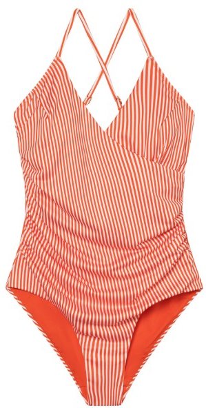 DEDICATED - Women's Wrap Swimsuit Klinte - Badeanzug Gr L rosa/rot