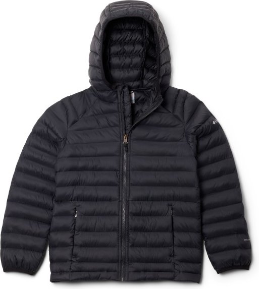 Columbia - Kid's Powder Pass Hooded Jacket - Kunstfaserjacke Gr L schwarz/grau