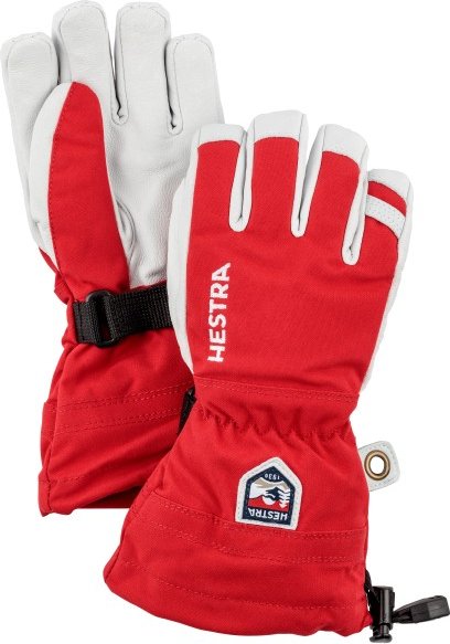 Hestra - Kid's Army Leather Heli Ski 5 Finger - Handschuhe Gr 5 rot