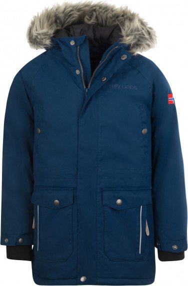 Trollkids - Kid's Nordkapp Jacket - Parka Gr 128 blau