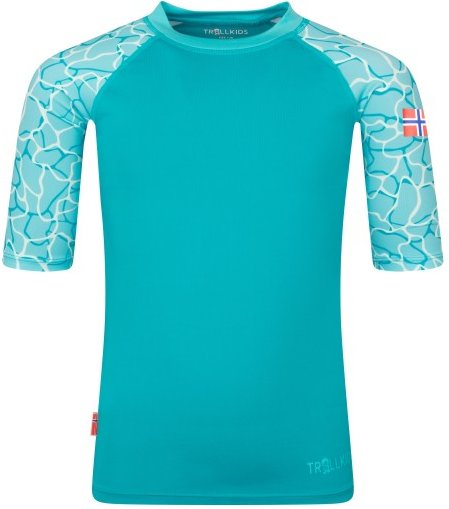 Trollkids - Girl's Haukland T - Lycra Gr 98 türkis