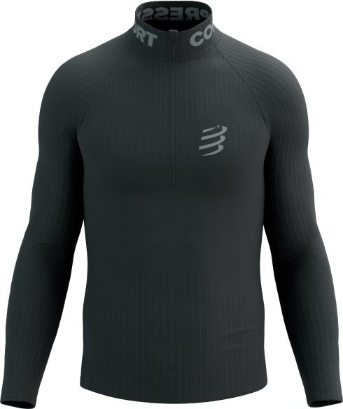 Thumbnail - Compressport - 3D Thermo Half Zip L/S Top - Laufshirt Gr M/L schwarz