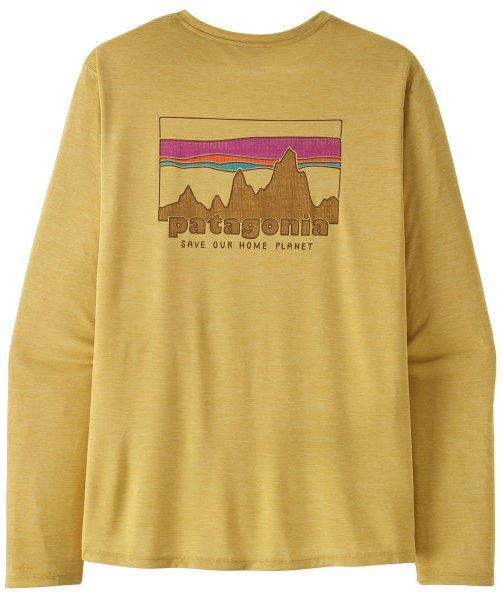 Patagonia - L/S Cap Cool Daily Shirt '73 Skyline - Funktionsshirt Gr S beige