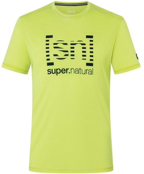 super.natural - Grid Logo Tee - Merinoshirt Gr 46 - S gelb