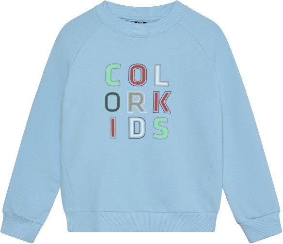 Color Kids - Kid's Sweat with Logo Print - Pullover Gr 122 blau