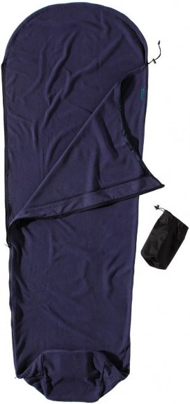 Thumbnail - Cocoon - Micro-Fleece MummyLiner - Reiseschlafsack Gr 220 x 80/60 cm schwarz/blau/lila