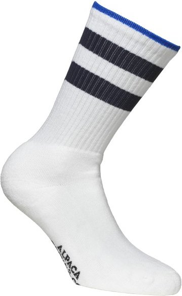 Alpacasocks&Co - Merino Casual Stripes - Multifunktionssocken Gr 39-42 bianco / royal