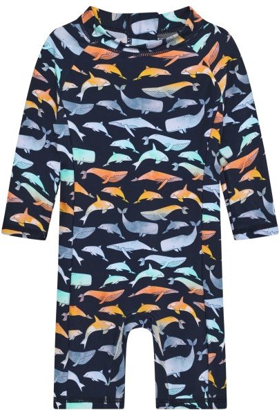 Color Kids - Baby's Suit L/S AOP - Lycra Gr 104 blau