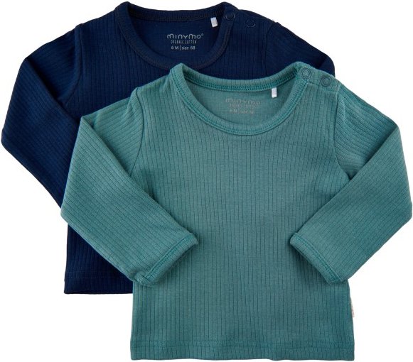 Minymo - Kid's Blouse L/S (2-Pack) - Longsleeve Gr 80 türkis