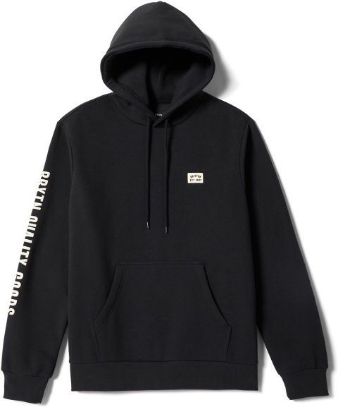 Brixton - Woodburn Label Hoodie - Hoodie Gr XL schwarz