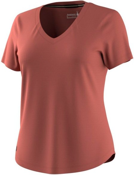 Smartwool - Women's Active Ultralite V-Neck Short Sleeve - Merinounterwäsche Gr L rot