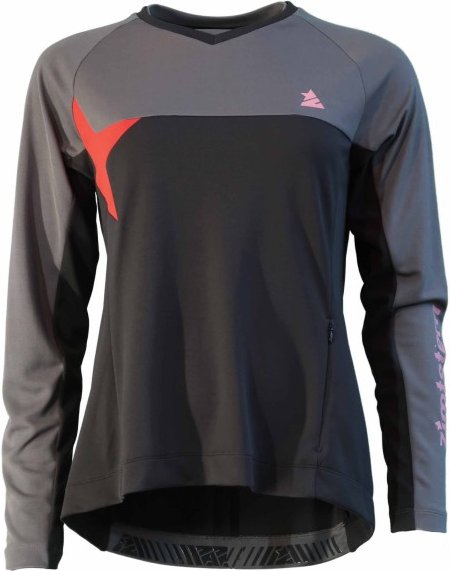 Thumbnail - Zimtstern - Women's Bulletz Shirt L/S - Radtrikot Gr XL grau/schwarz