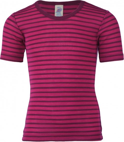 Engel - Kinder Unterhemd S/S - Merinounterwäsche Gr 140 lila/rosa