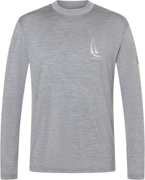 super.natural - Sailing Boat Bio Jersey L/S - Merinoshirt Gr S grau