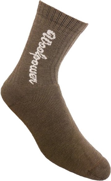 Woolpower - Sport Socks 400 Logo - Wandersocken Gr 36-39 braun