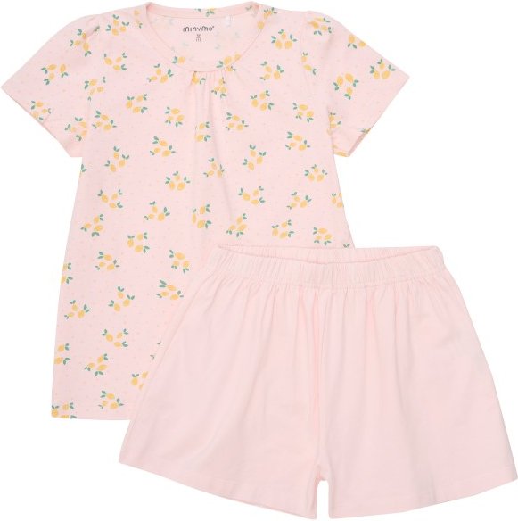 Thumbnail - Minymo - Girl's T-Shirt+Short Set AOP Gr 116 rosa
