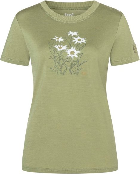 super.natural - Women's Edelweiss Bio Jersey Tee - Merinoshirt Gr S oliv