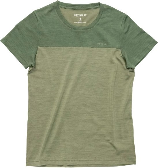 Thumbnail - Devold - Women's Classic Linear Tee - Merinoshirt Gr M oliv