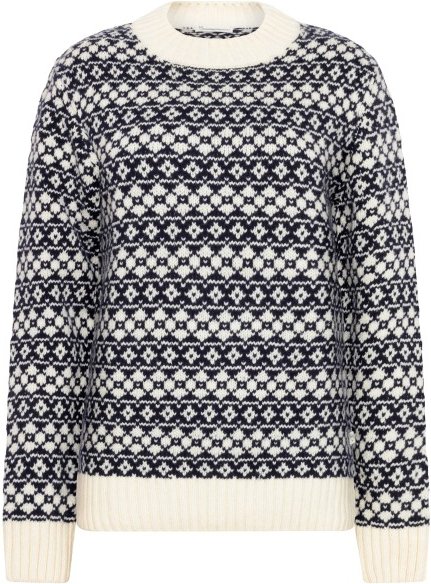 Thumbnail - KnowledgeCotton Apparel - Women's Fair Isle Crew Neck - Wollpullover Gr M grau