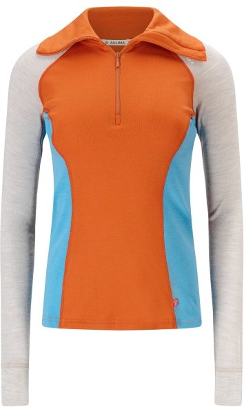 Aclima - Women's Warmwool Polo - Merinoshirt Gr M orange