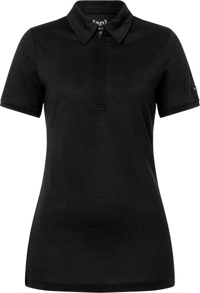super.natural - Women's Zip Polo - Merinoshirt Gr XS schwarz