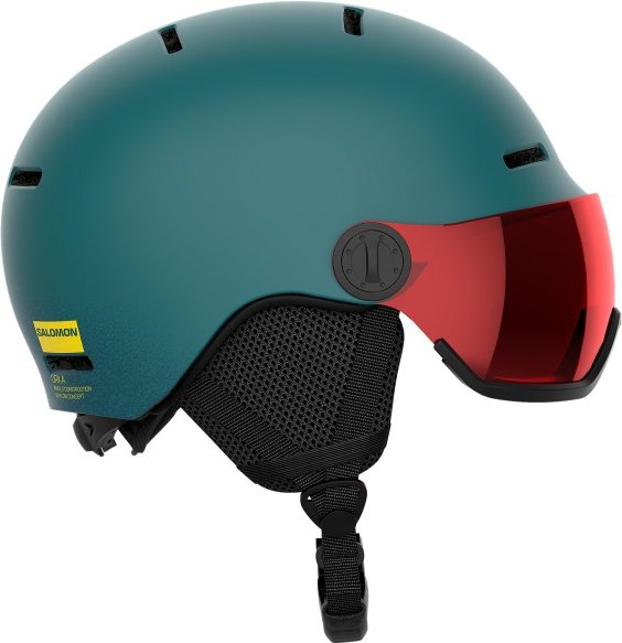 Thumbnail - Salomon - Kid's Orka Visor Cat. 2 - Skihelm Gr 56-59 cm - L türkis