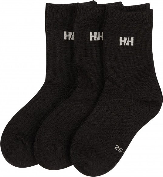 Helly Hansen - Kid's Wool Sock Basic 3-Pack - Multifunktionssocken Gr 32-35 schwarz