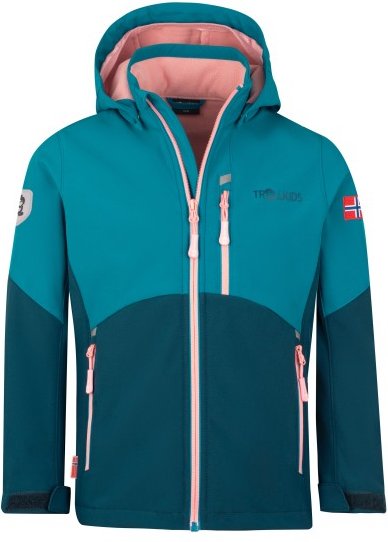 Trollkids - Girl's Balestrand Jacket - Softshelljacke Gr 128 blau/türkis
