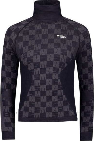 Thumbnail - Mons Royale - Women's Ascender Merino Seamless Mock Neck L/S - Merinounterwäsche Gr S blau/grau