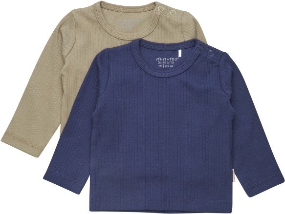 Minymo - Kid's Blouse L/S (2-Pack) - Longsleeve Gr 56 blau
