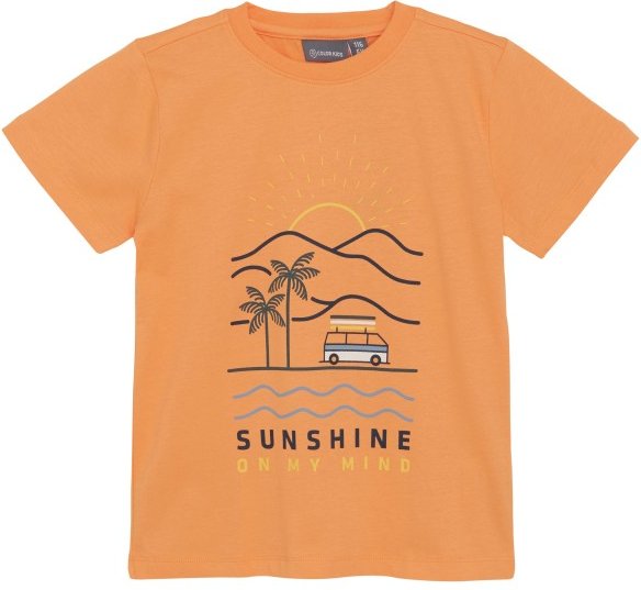 Color Kids - Kid's T-Shirt with Print S/S - T-Shirt Gr 176 orange
