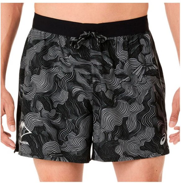 Asics - Fujitrail All Over Print 5'' Short - Laufshorts Gr XL schwarz