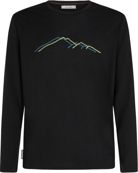 Icebreaker - Merino 150 Tech Lite L/S Tee Rainer Ridge - Merinoshirt Gr XXL schwarz