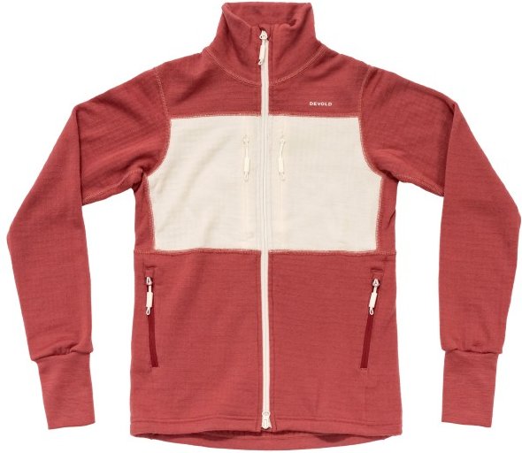 Thumbnail - Devold - Women's Egga Grid Merino Jacket - Merinojacke Gr L rot