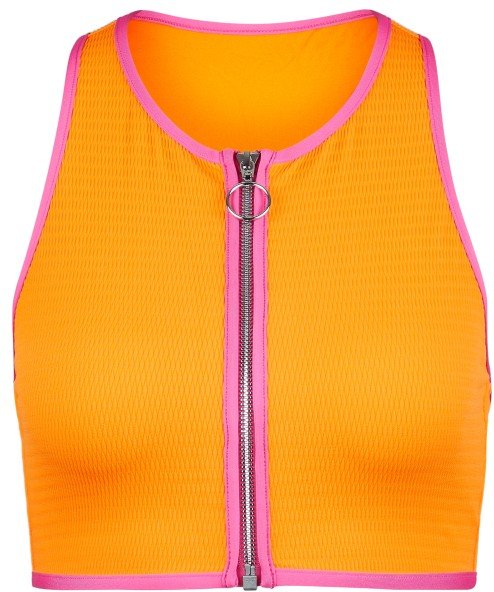 Seafolly - Women's Beach Bound Zip Front Tank Top - Bikini-Top Gr 34 orange