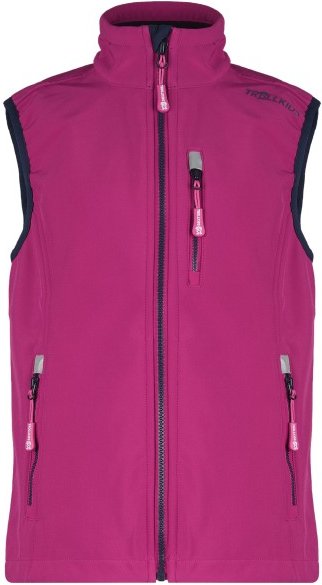 Trollkids - Kid's Trollfjord Vest - Softshellweste Gr 128 rosa/lila