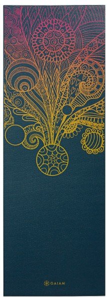 GAIAM - 4 mm Classic Printed Yoga Mat - Yogamatte Gr 61 x 173 x 0,4 cm blau