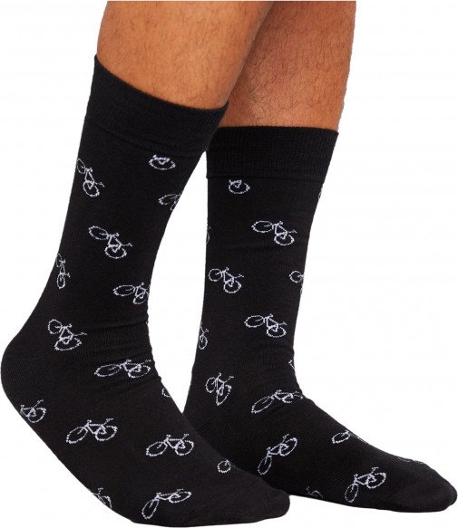 DEDICATED - Socks Sigtuna Bike Pattern - Multifunktionssocken Gr 36-40 schwarz
