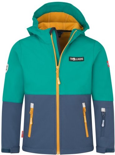 Thumbnail - Trollkids - Kid's Skjorta Jacket - Softshelljacke Gr 116 türkis