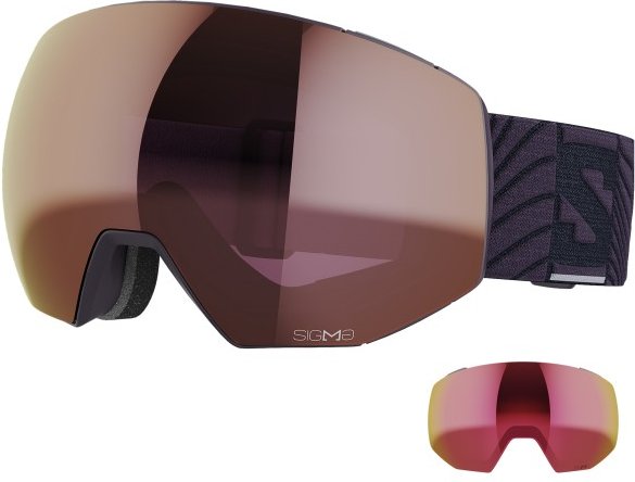 Salomon - Radium Prime Sigma S2 + Poppy Red S2 - Skibrille Gr Large braun