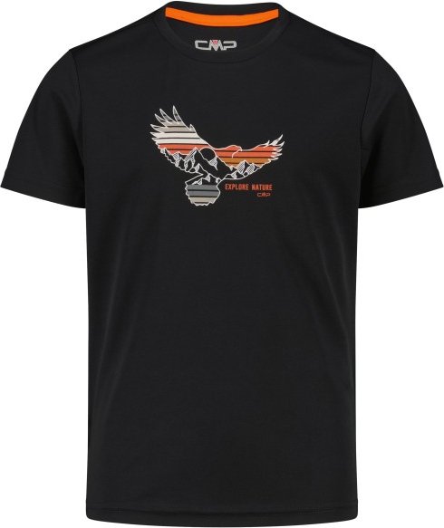 CMP - Boy's T-Shirt Piquet - Funktionsshirt Gr 176 schwarz