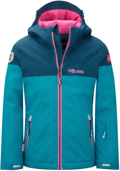Thumbnail - Trollkids - Girl's Hallingdal Jacket - Winterjacke Gr 128 türkis