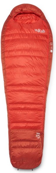 Rab - Alpine -6C / 20F - Daunenschlafsack Gr Long - Body Size: 200 cm dark horizon /rot