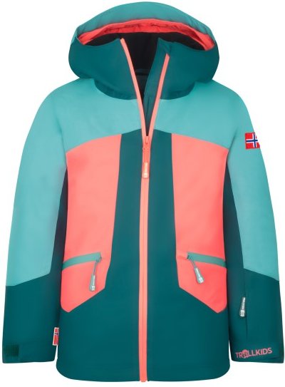 Thumbnail - Trollkids - Girl's Rauland Jacket - Winterjacke Gr 104 türkis