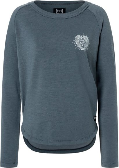 super.natural - Women's Little Heartwood Crew - Merinopullover Gr XS blau